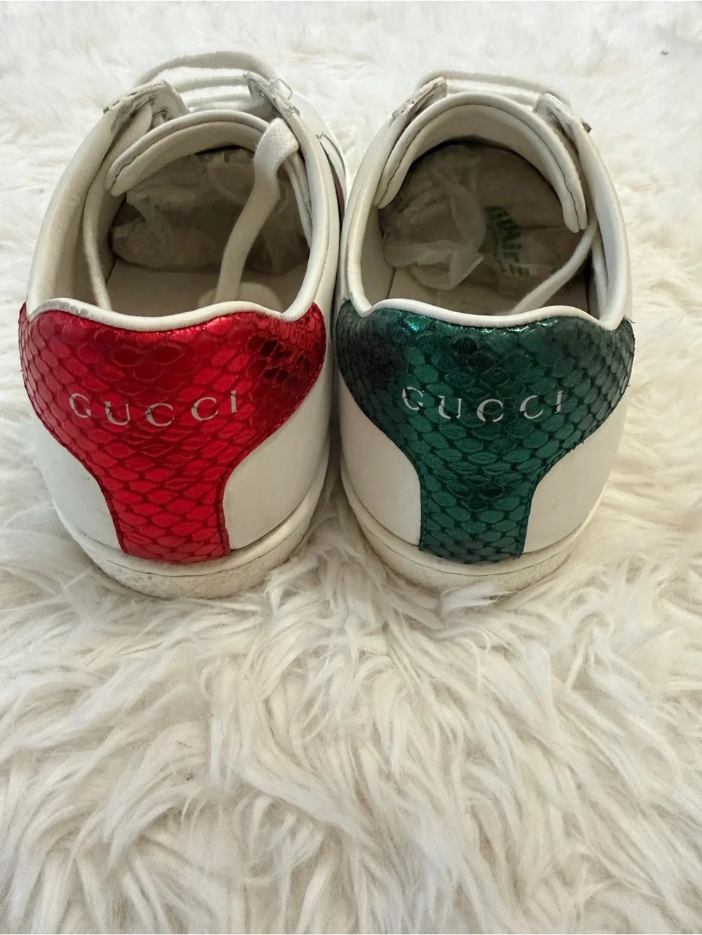 Gucci Ace Women's Sneakers White Leather Web Bee Size 35.5 US 5.5